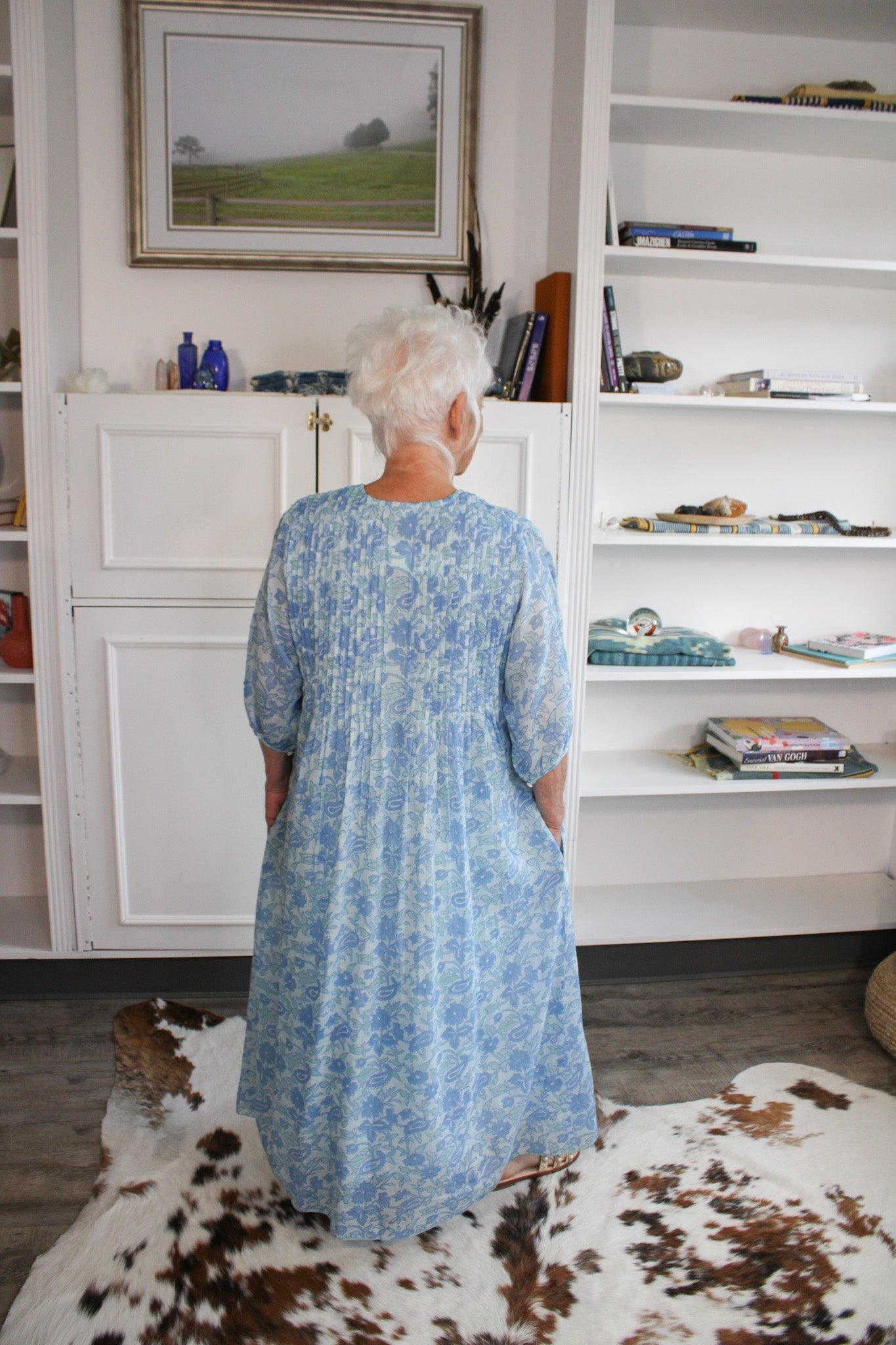 Skye Dress - Block Printed Light BlueDolmaDress