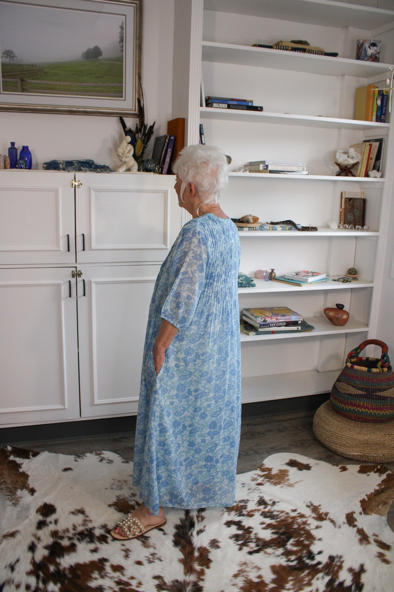 Skye Dress - Block Printed Light BlueDolmaDress