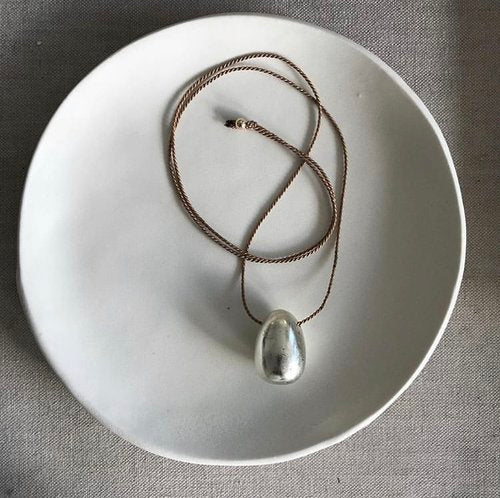 Small 12kt White Gold Egg NecklaceCarol LeskanicNecklace
