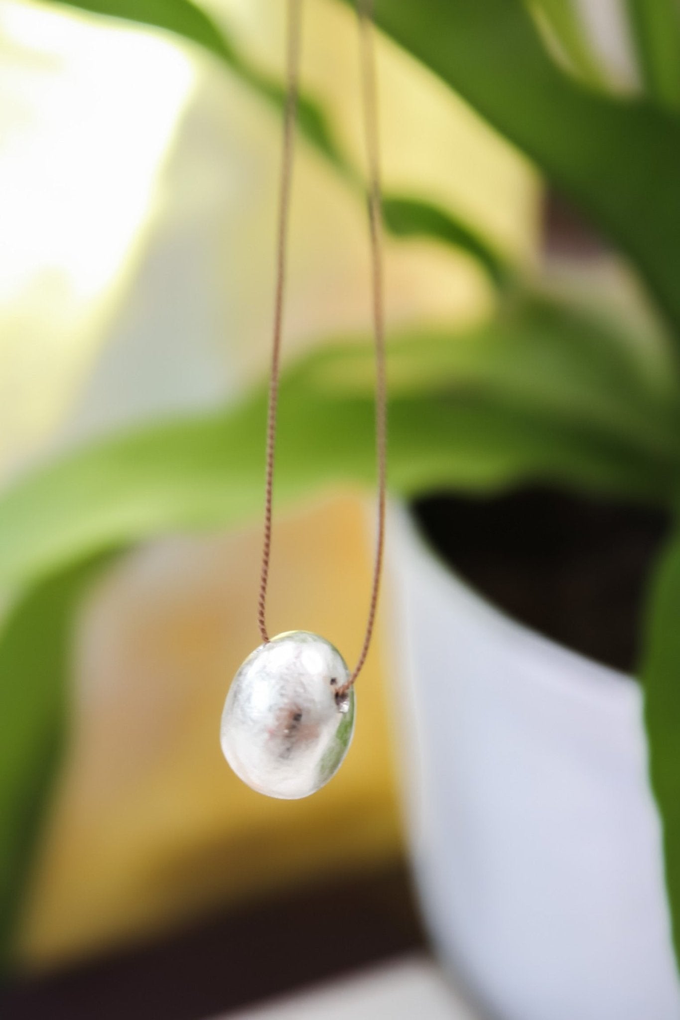 Small 12kt White Gold Egg NecklaceCarol LeskanicNecklace