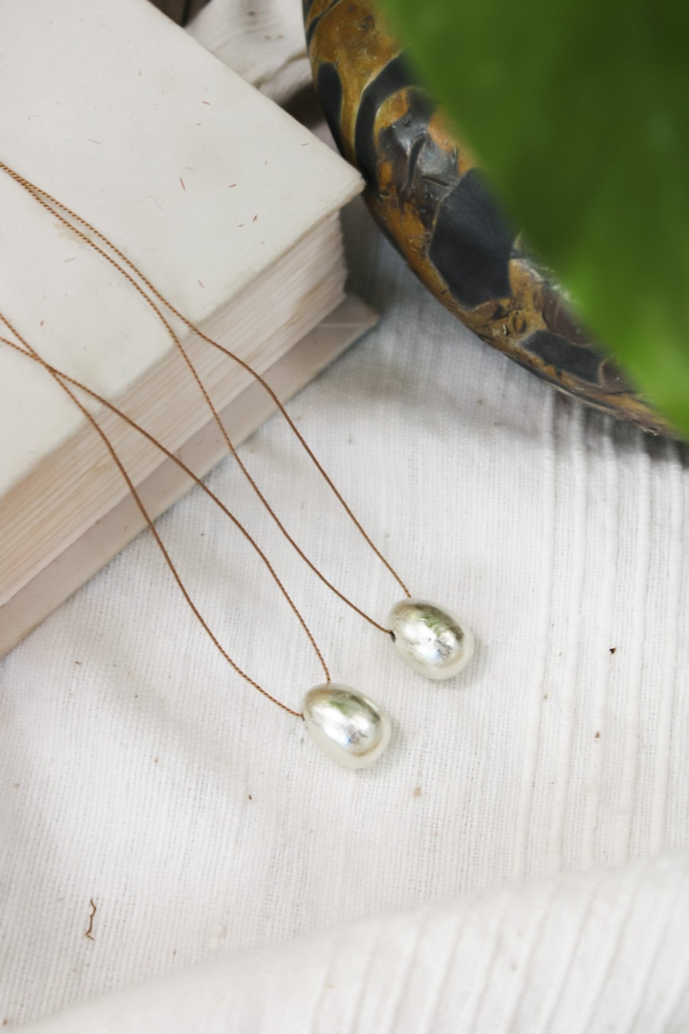 Small 12kt White Gold Egg NecklaceCarol LeskanicNecklace