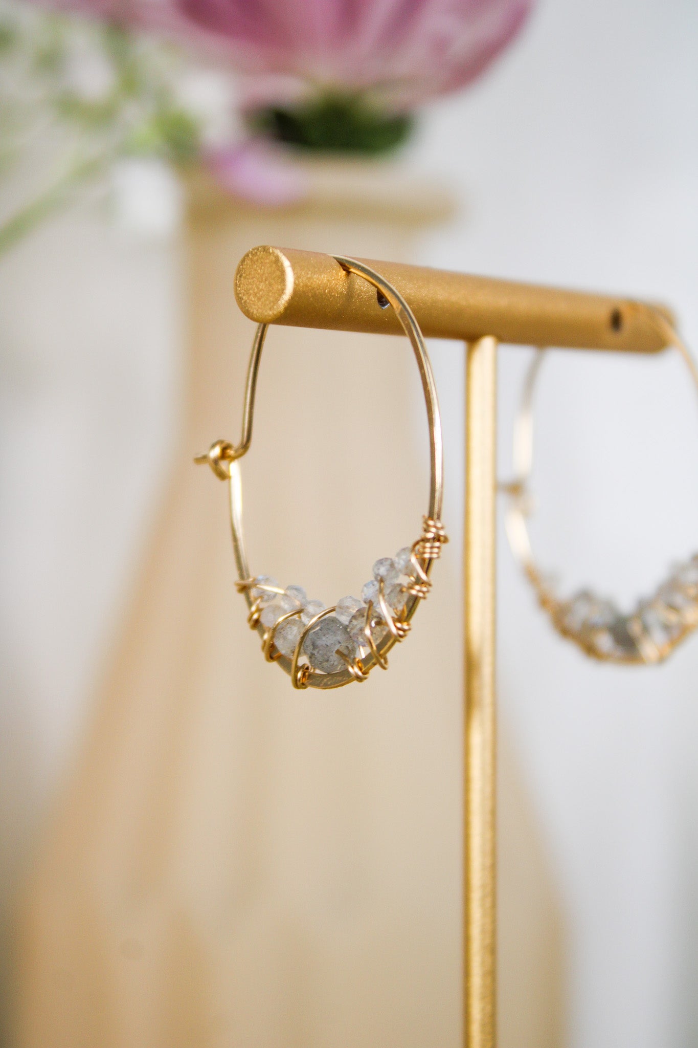 Small Labradorite Hoop Earrings #1412James & JezebelleEarrings