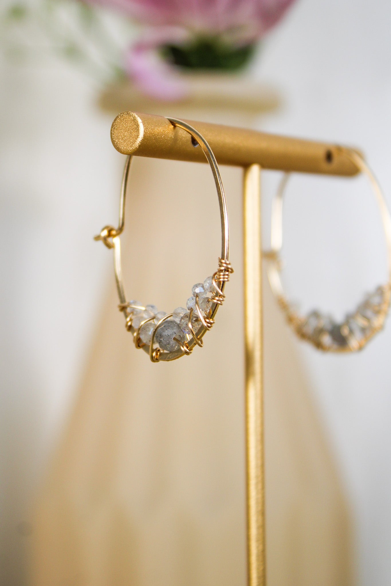 Small Labradorite Hoop Earrings #1412James & JezebelleEarrings