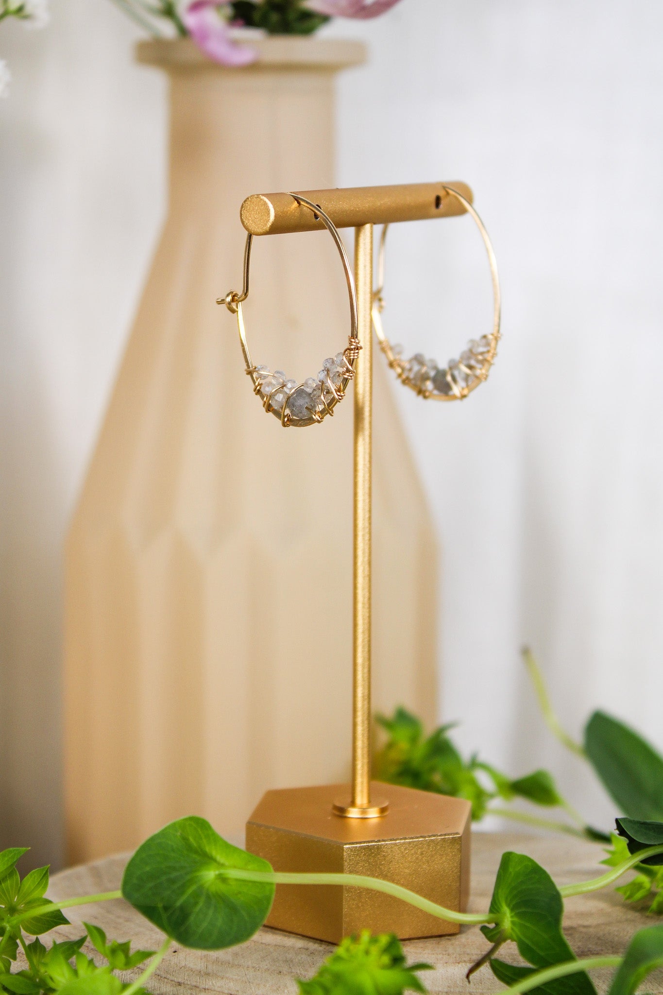 Small Labradorite Hoop Earrings #1412James & JezebelleEarrings