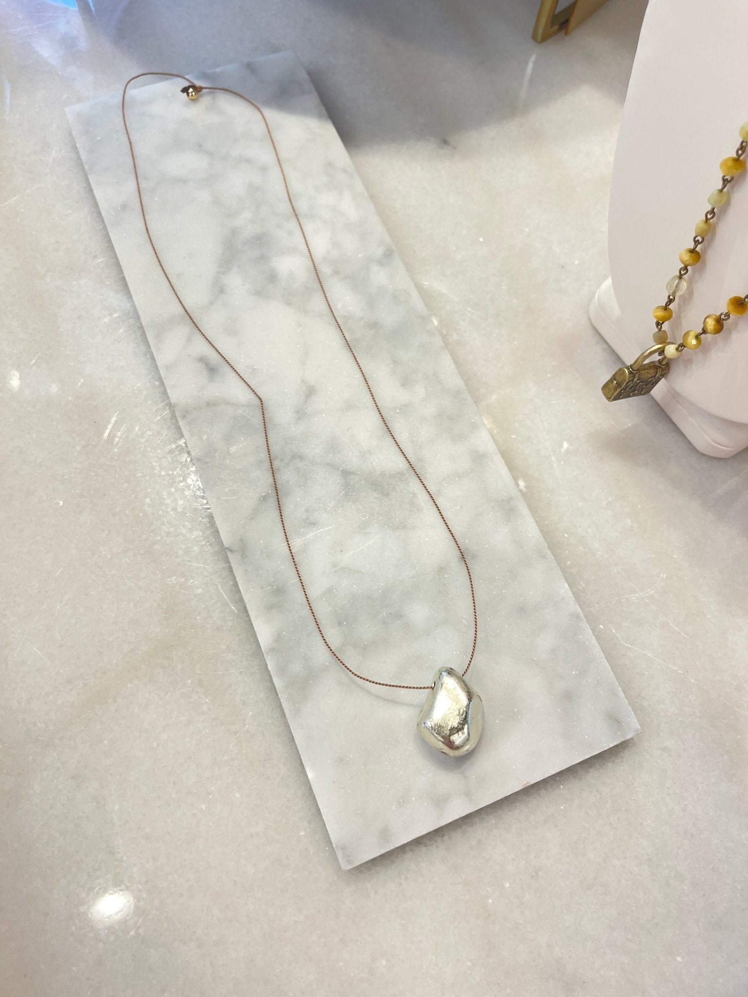 Small White 12kt Sculptural NecklaceCarol LeskanicNecklace