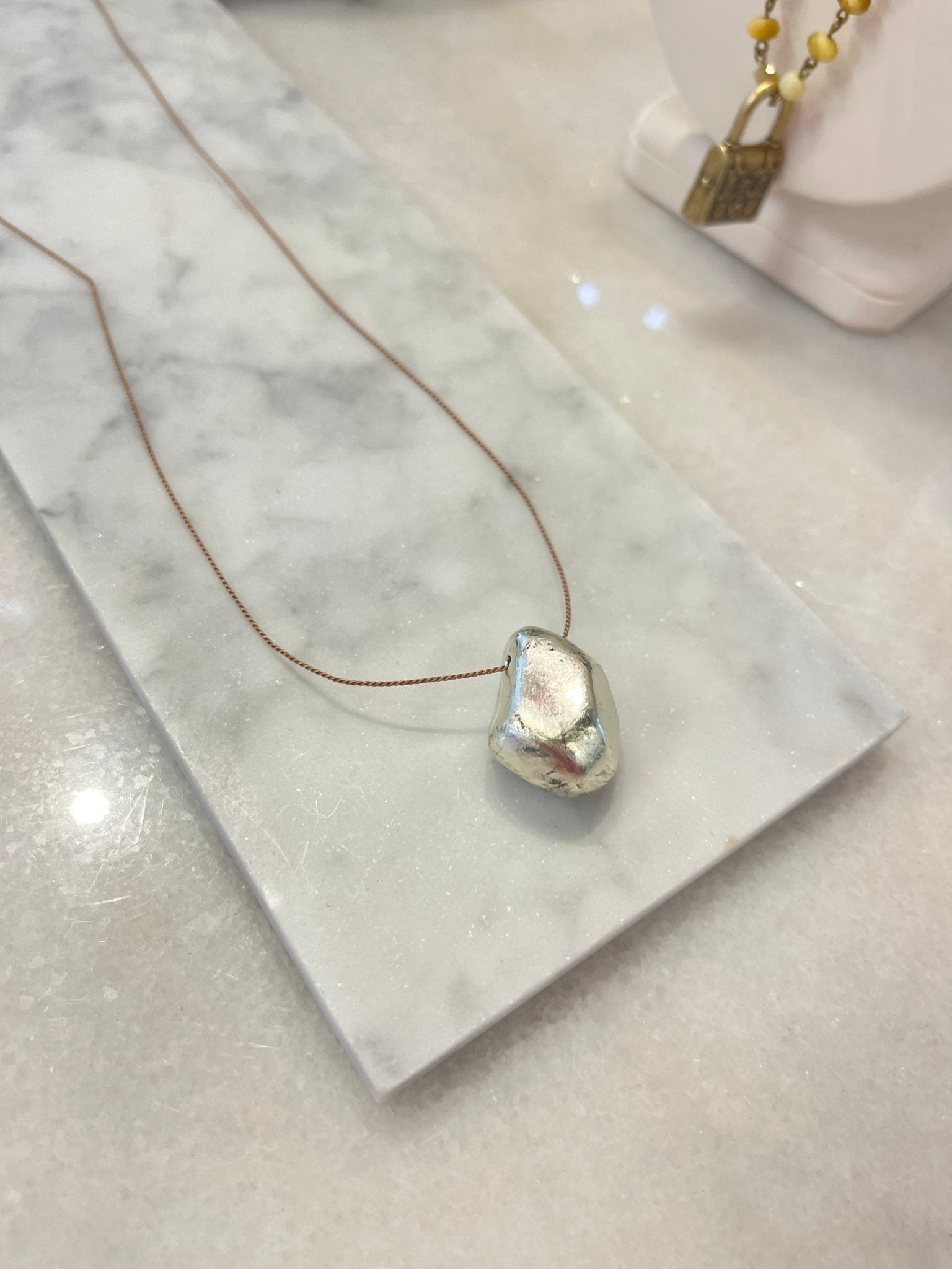 Small White 12kt Sculptural NecklaceCarol LeskanicNecklace