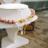 Speckled Pink African Beads, Gold & Pearl Accent NecklaceRobin JacksonNecklaces