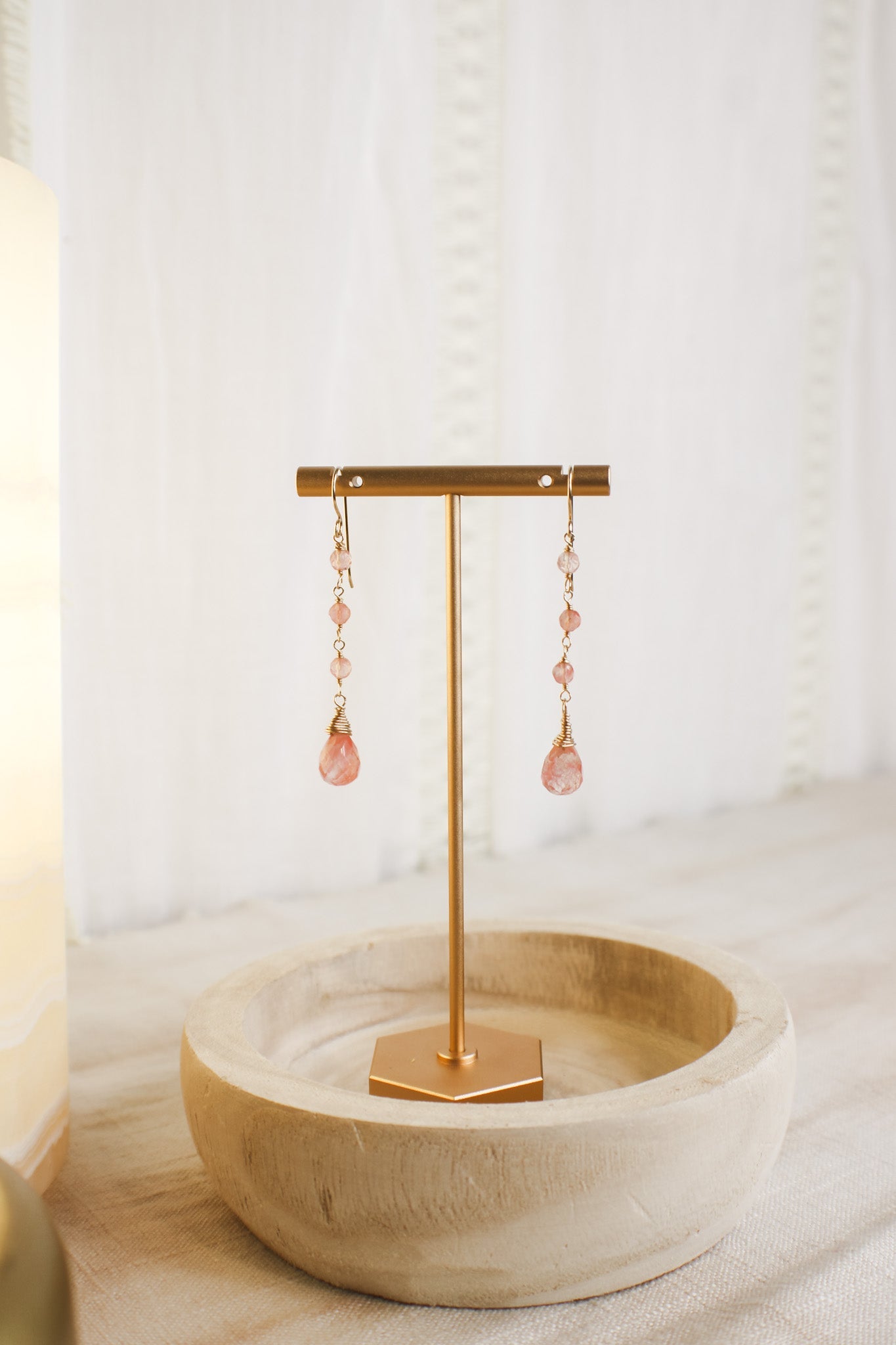 Strawberry Quartz Drop Earrings #7106James & JezebelleEarrings