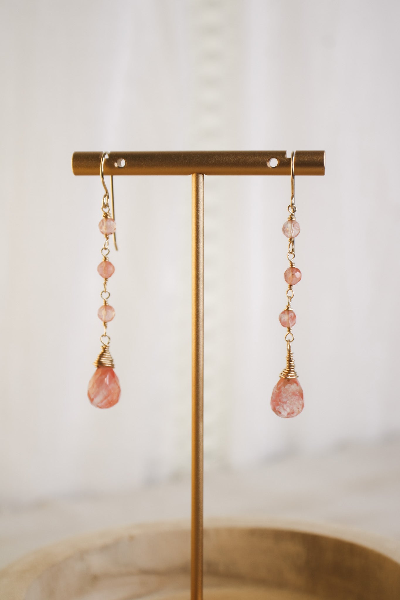 Strawberry Quartz Drop Earrings #7106James & JezebelleEarrings