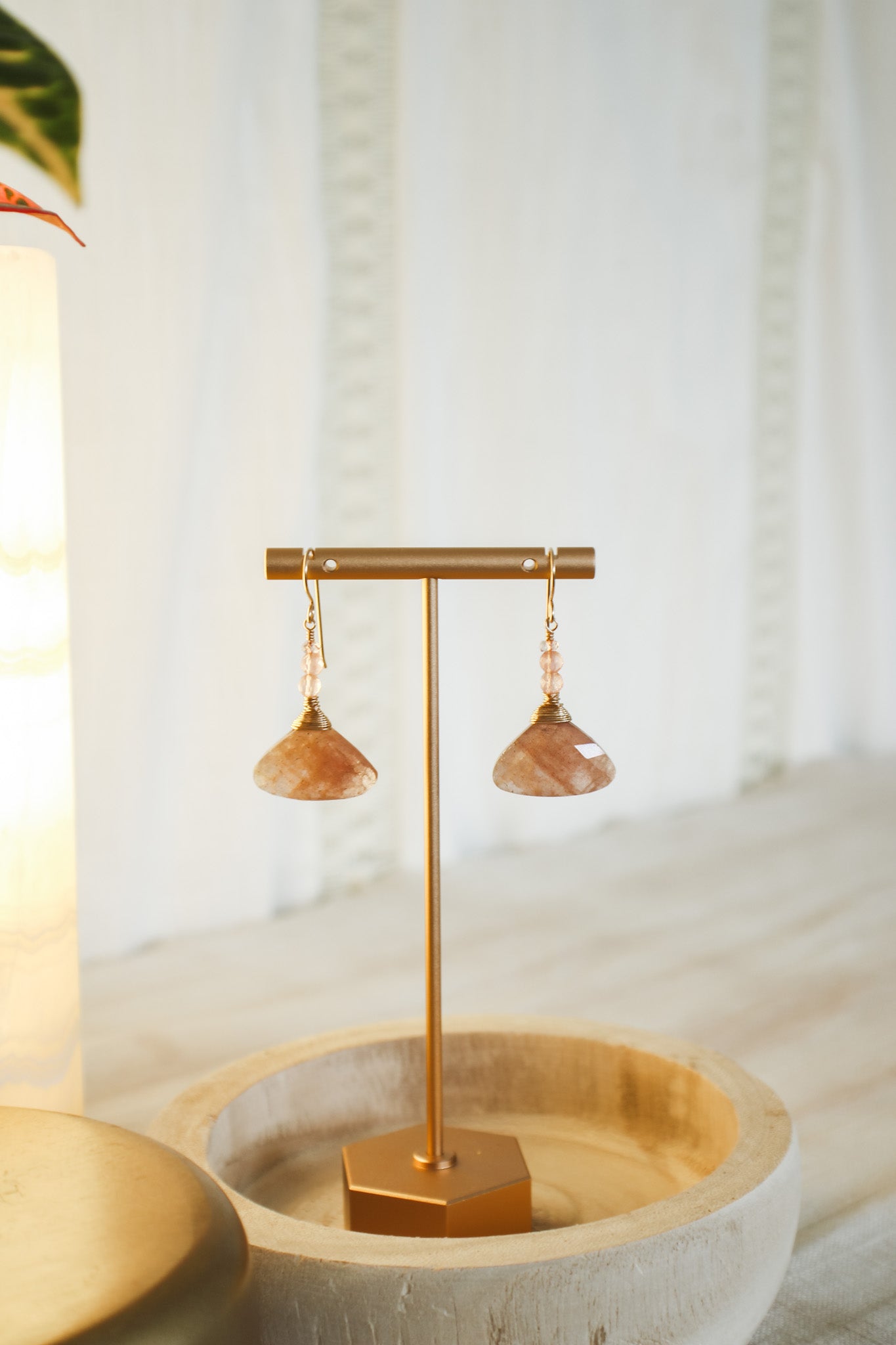Strawberry Quartz Triangle Earrings #7109James & JezebelleEarrings