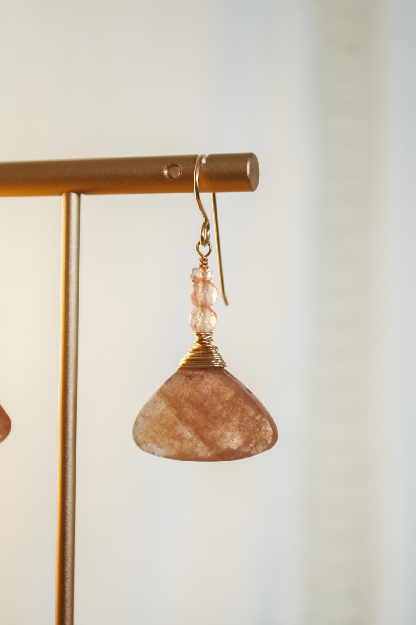 Strawberry Quartz Triangle Earrings #7109James & JezebelleEarrings