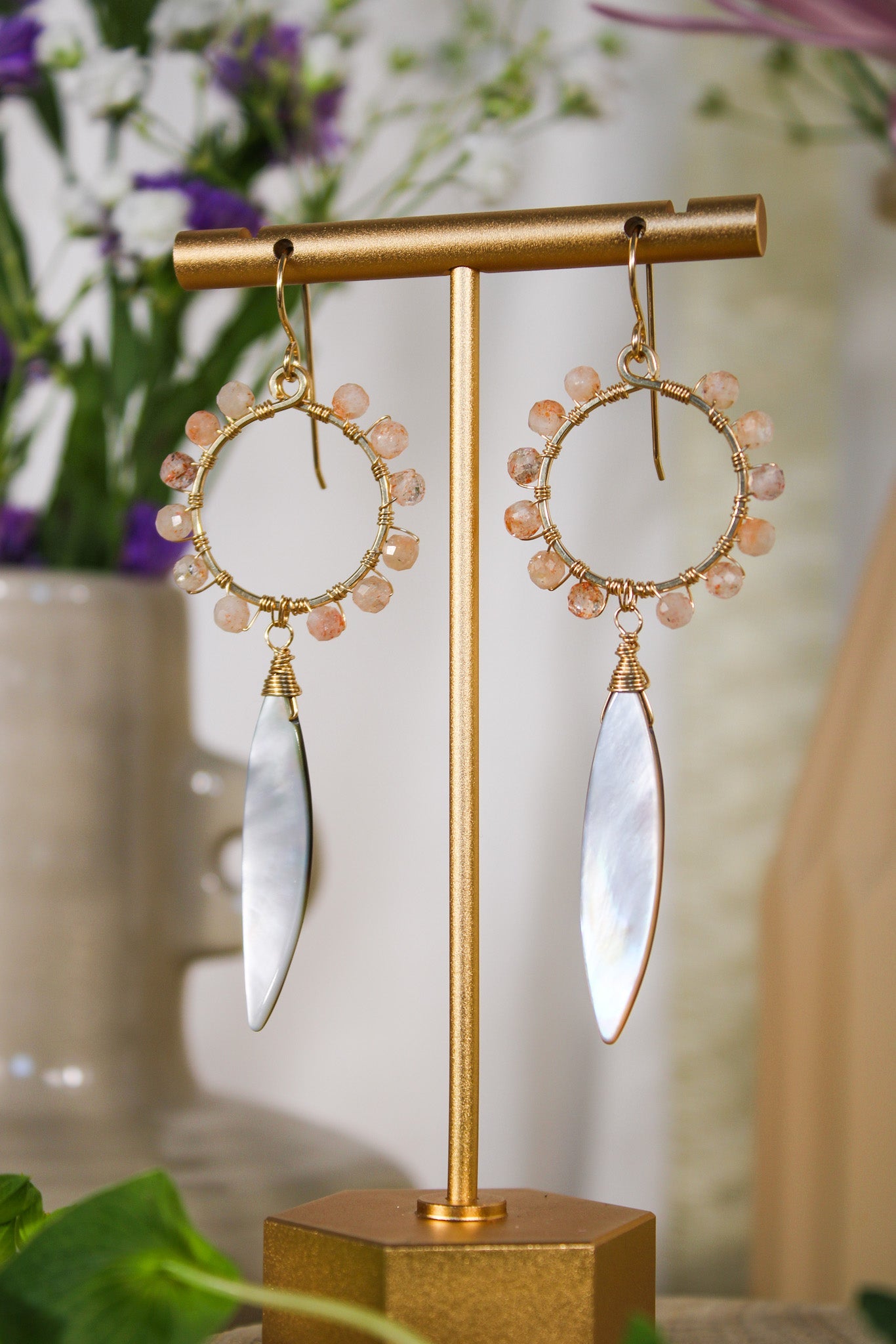 Sunstone & Shell Earrings #1414James & JezebelleEarrings