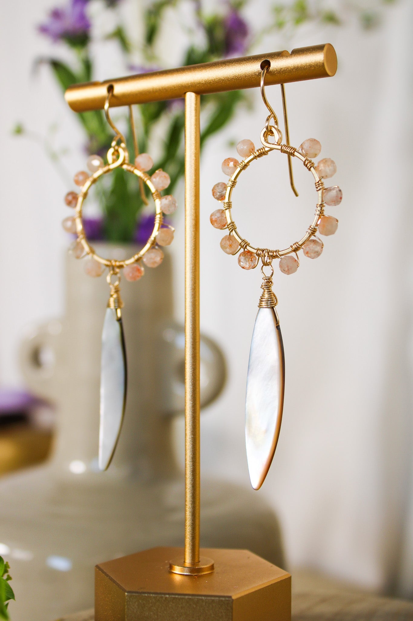 Sunstone & Shell Earrings #1414James & JezebelleEarrings