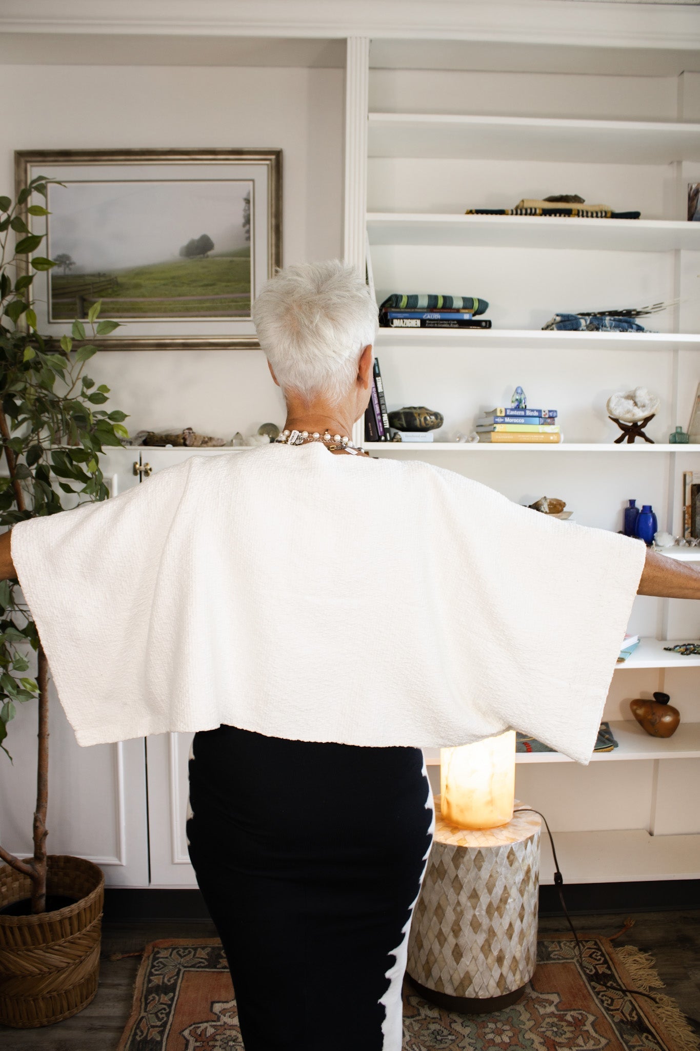 Textured Cotton Crop Top- IvoryVOZShirt