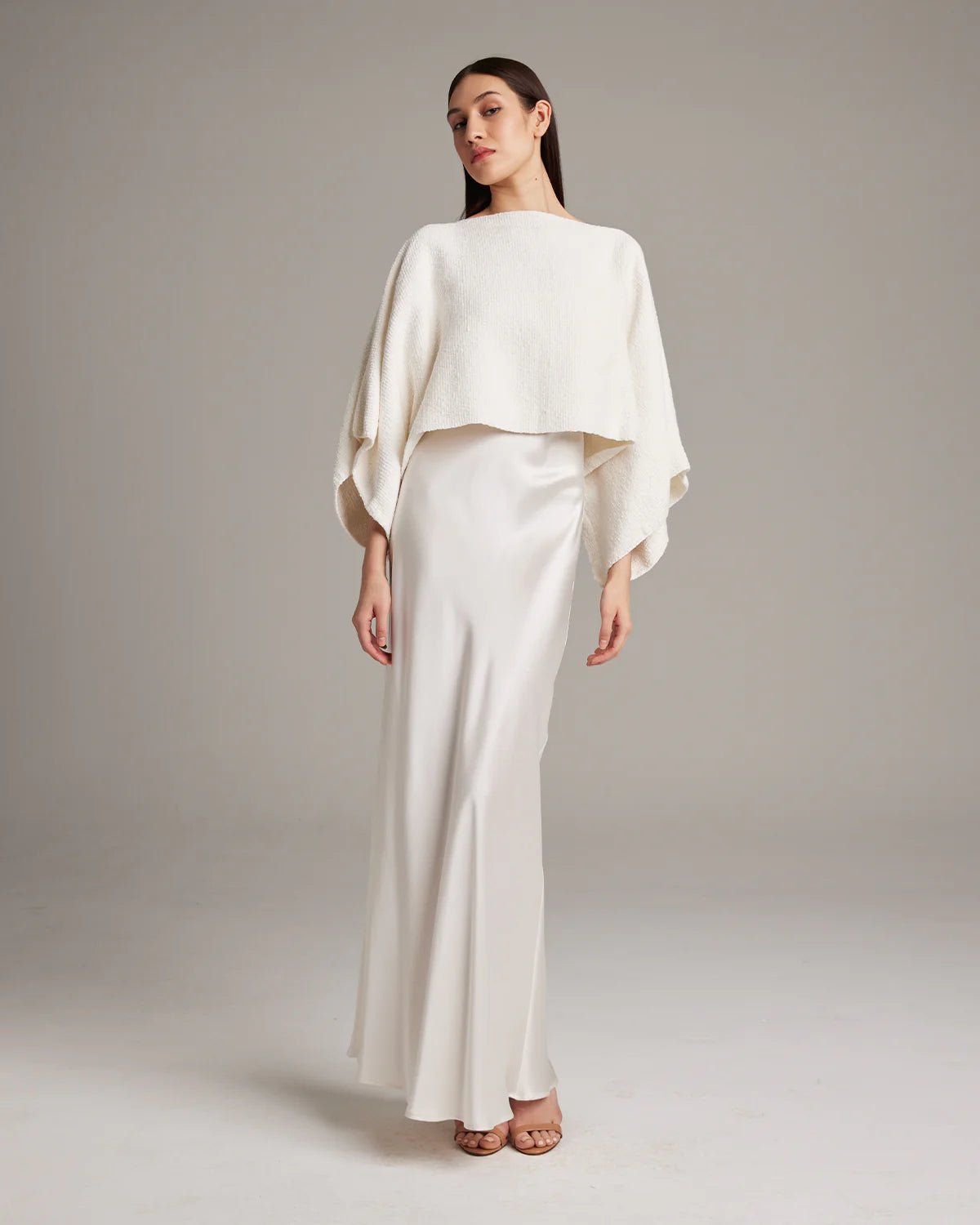 Textured Cotton Crop Top- IvoryVOZShirt