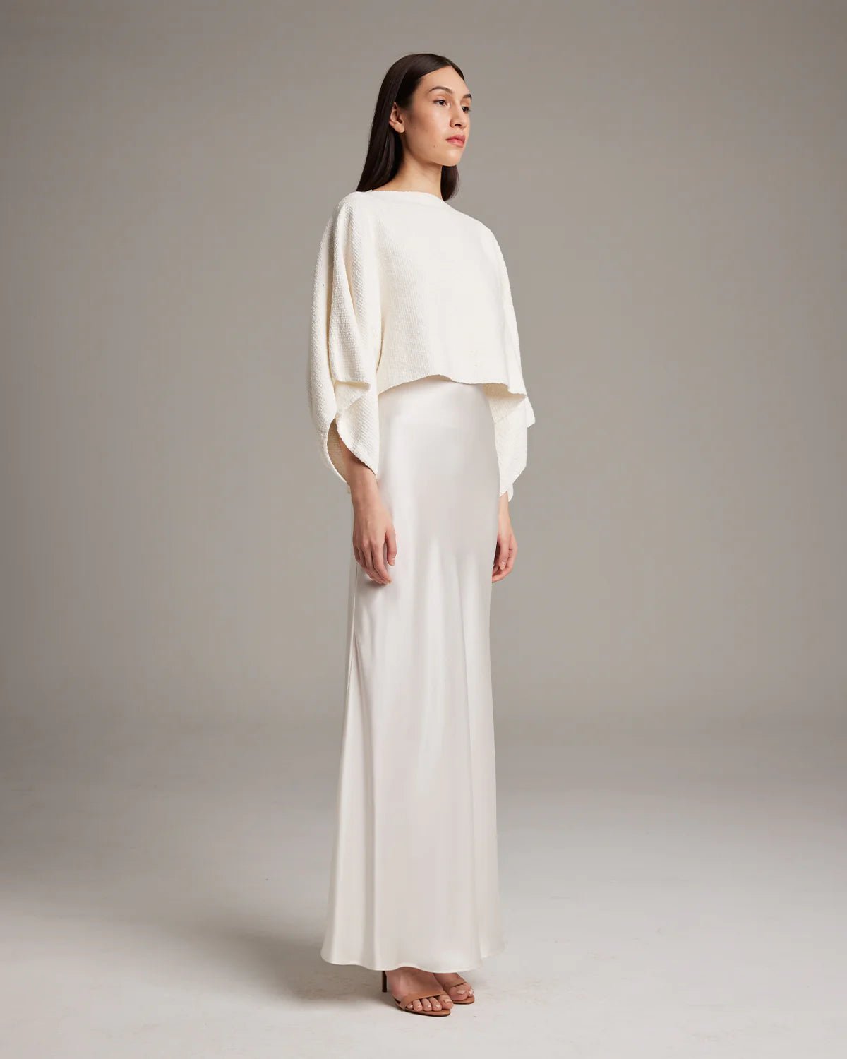 Textured Cotton Crop Top- IvoryVOZShirt