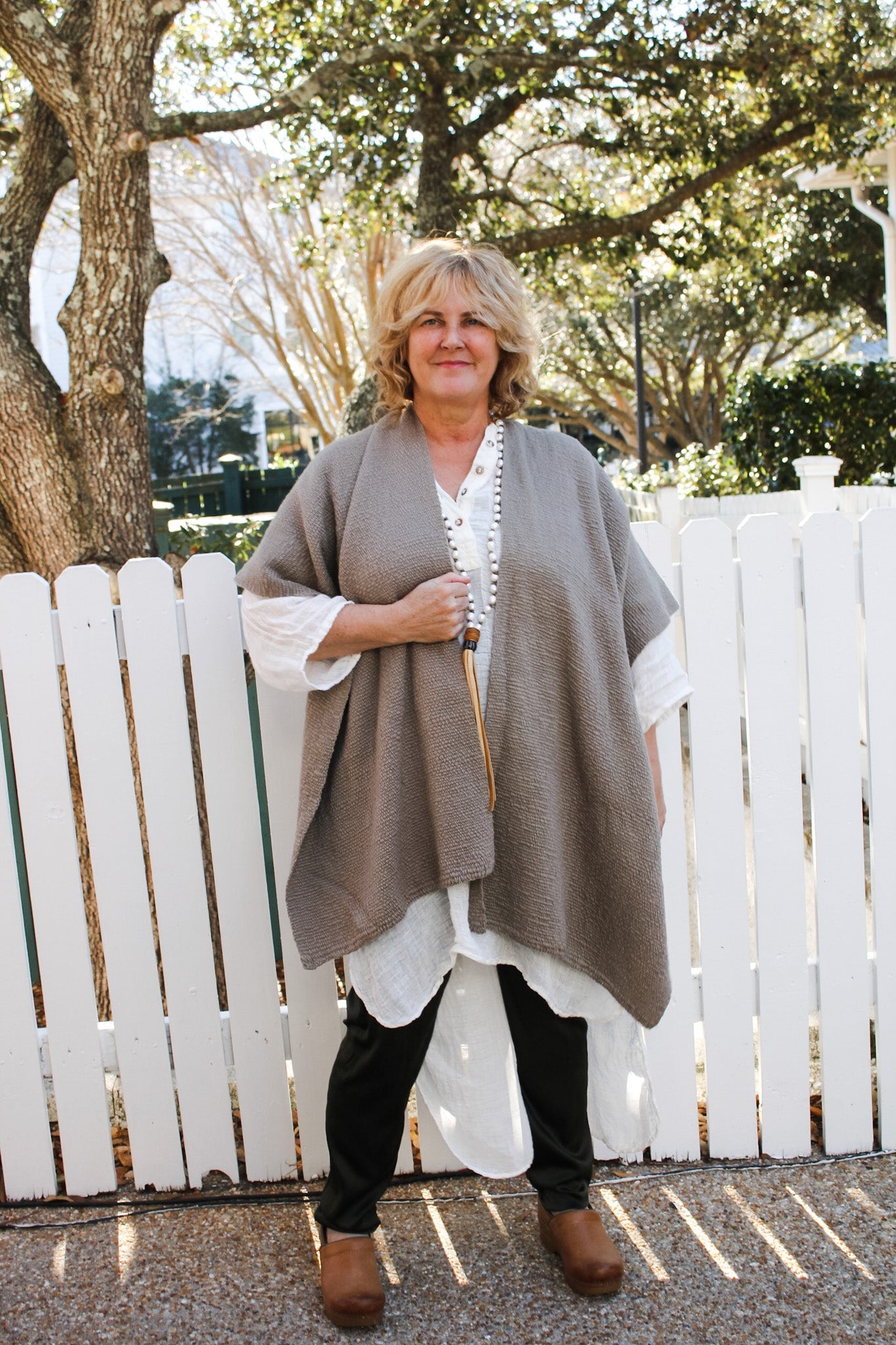 Textured Flammé Duster- PewterVOZduster