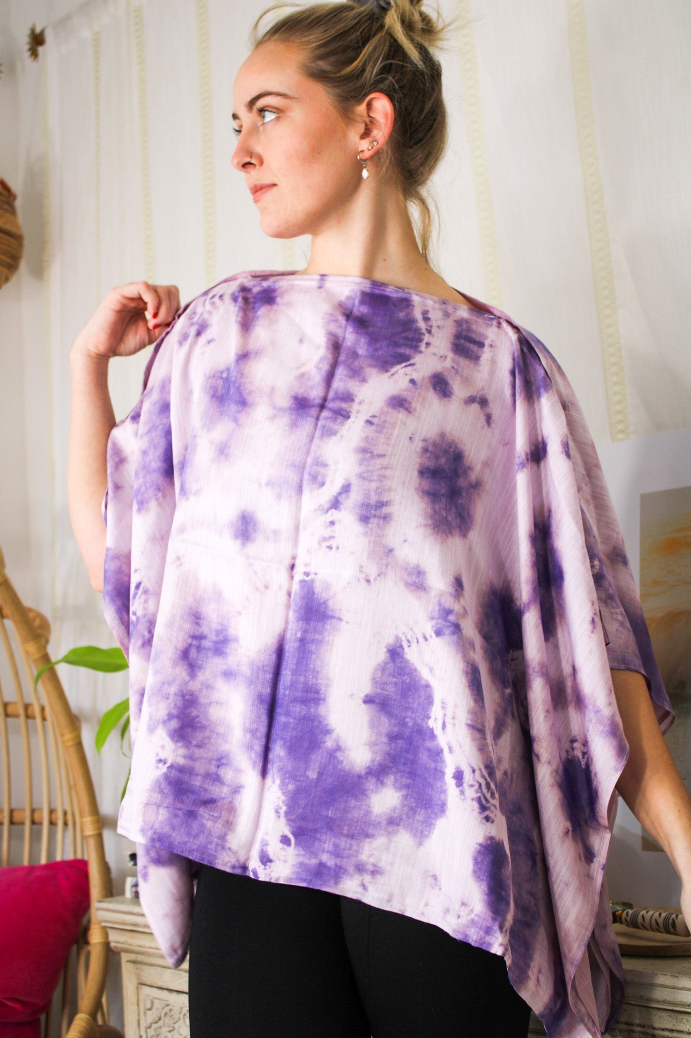 Tie Dye Poncho - PurpleLuaScarf