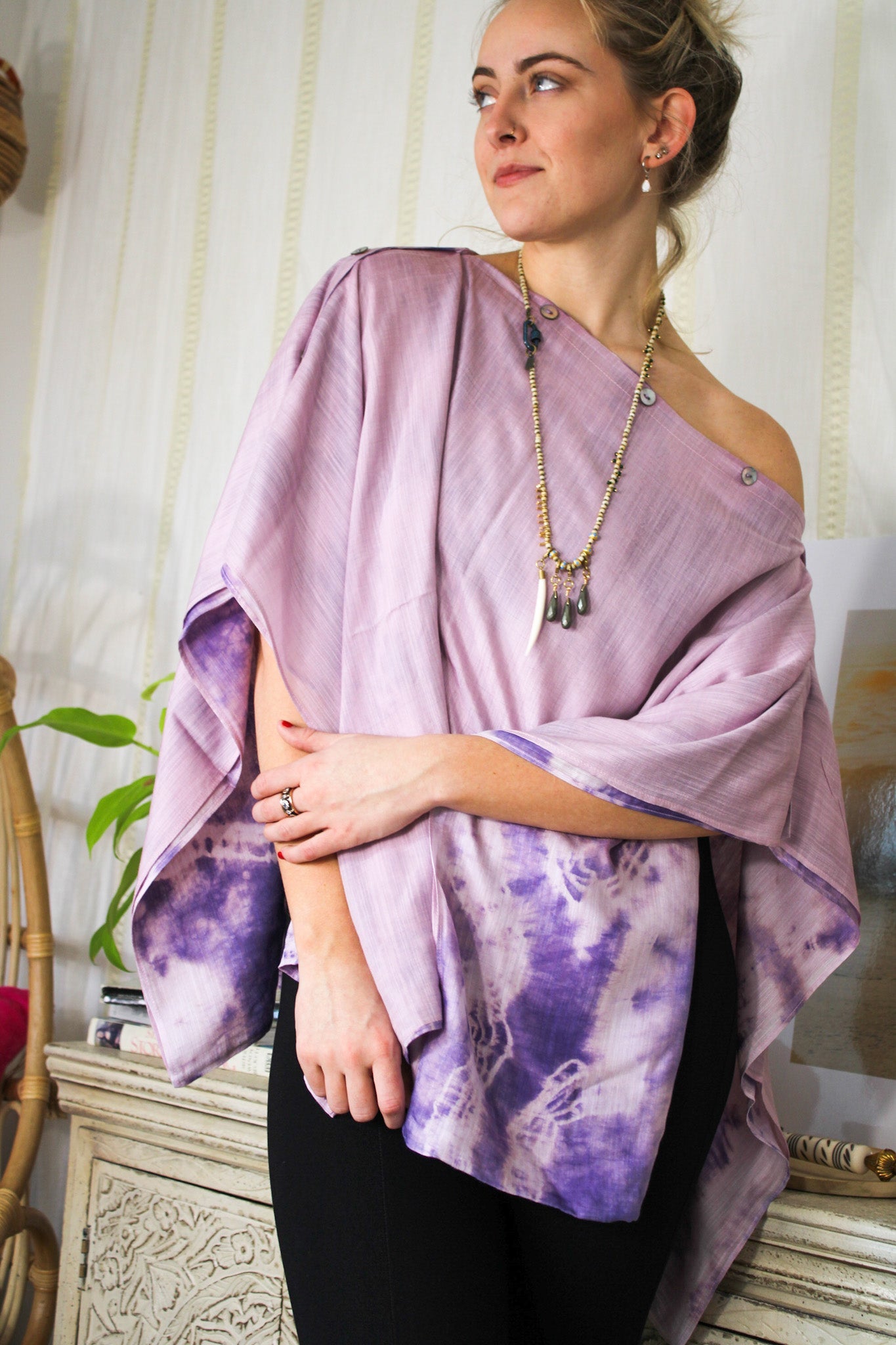 Tie Dye Poncho - PurpleLuaScarf