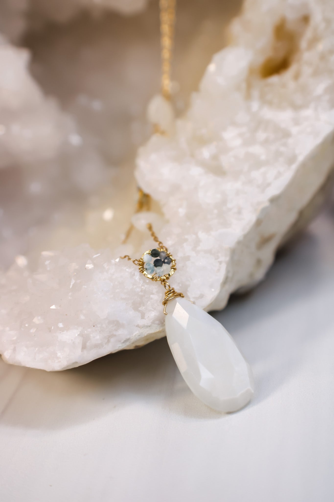 Tiny Gem & Moonstone Necklace #5240Michelle PresslerNecklaces