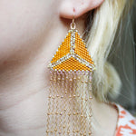 Triangle Chain Fringe Earring - Yellow JadeDebra PyeattEarrings