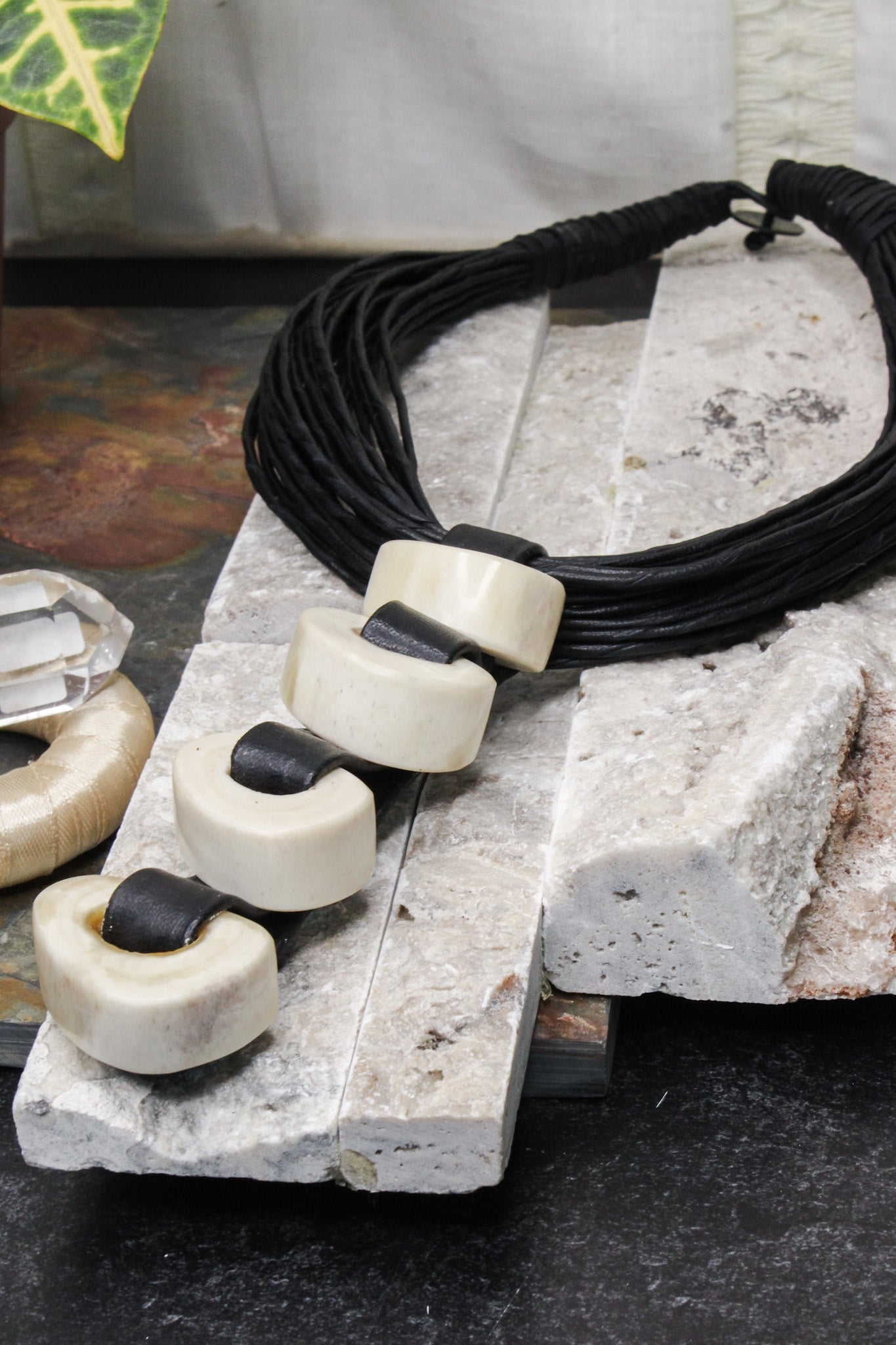 Tucson Leather Collar Necklace #1Rare FindsNecklace