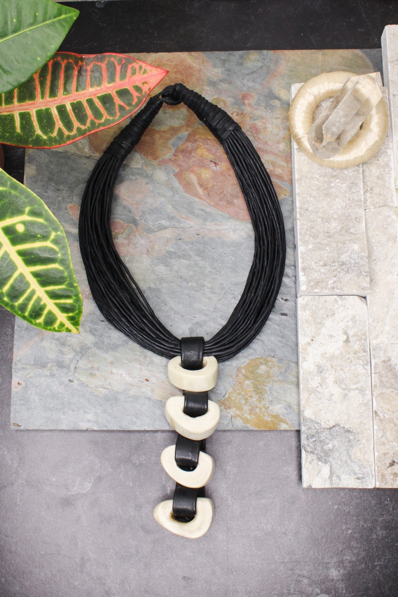 Tucson Leather Collar Necklace #1Rare FindsNecklace