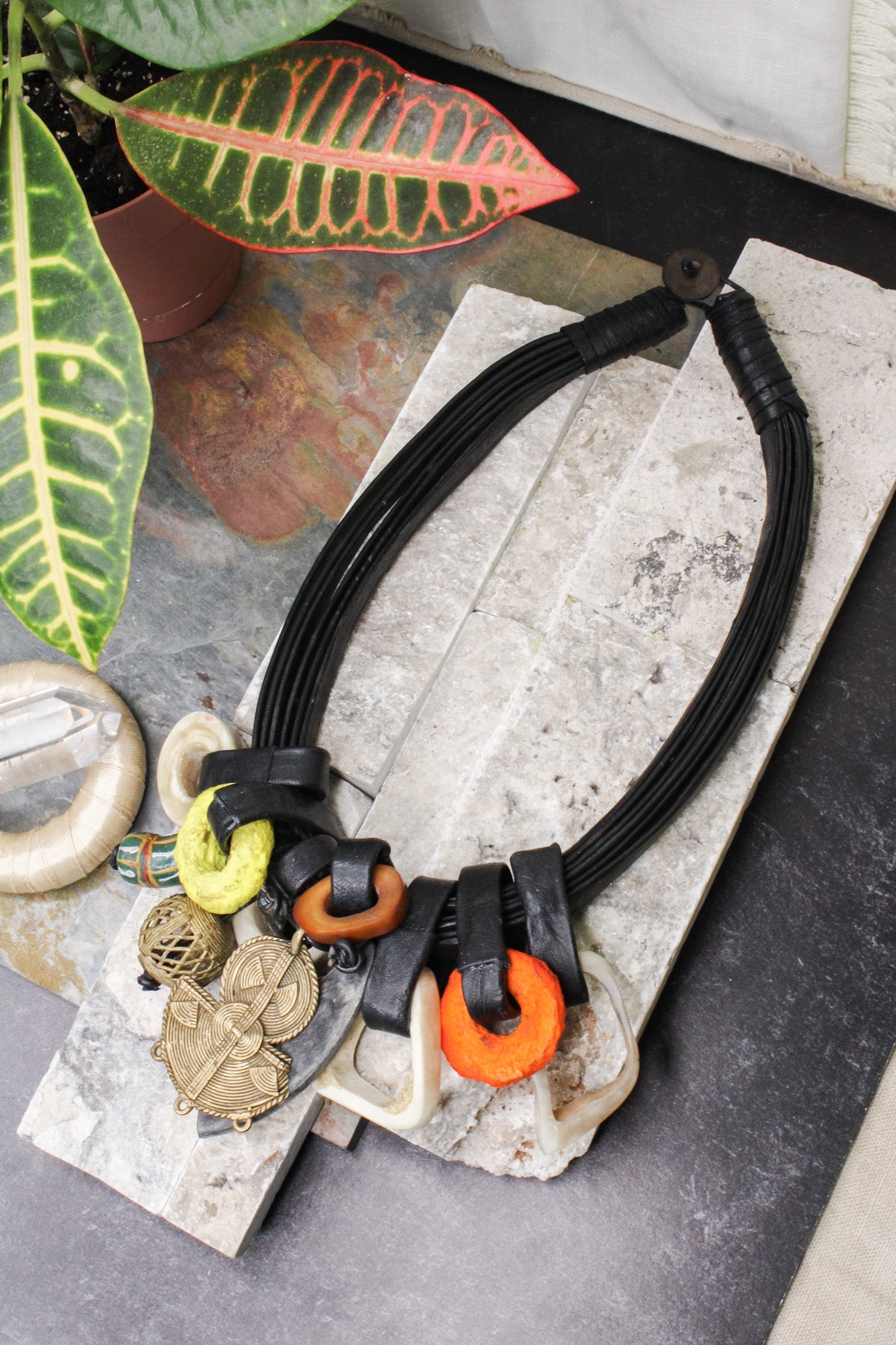 Tucson Leather Collar Necklace #2Rare FindsNecklace