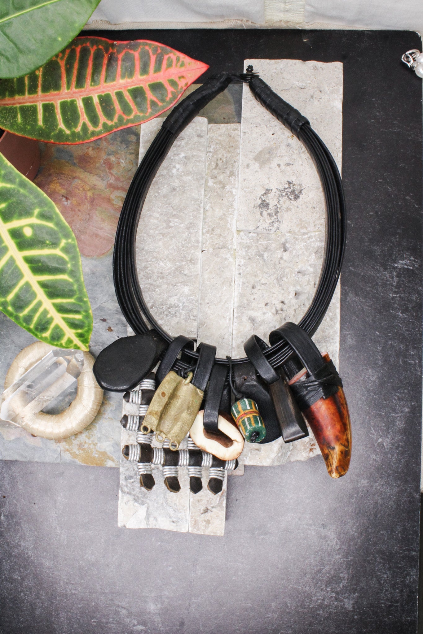 Tucson Leather Collar Necklace #3Rare FindsNecklace