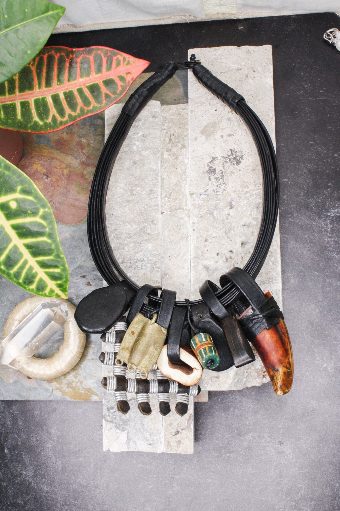 Tucson Leather Collar Necklace #3Rare FindsNecklace