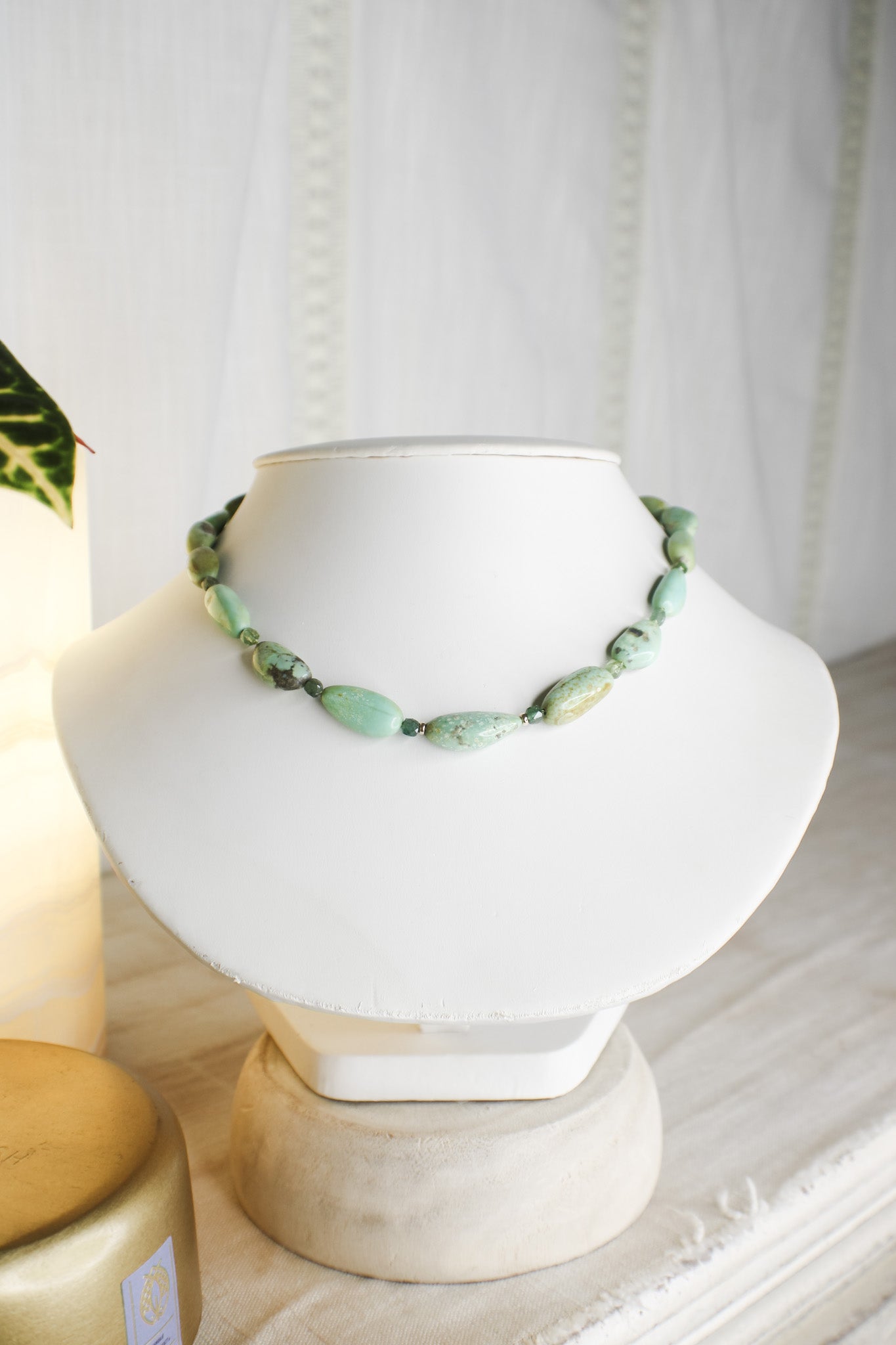 Turquoise and Apatite Necklace (18kt clasp) #7123James & JezebelleNecklace