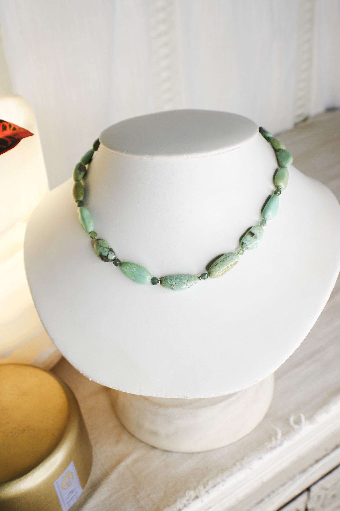 Turquoise and Apatite Necklace (18kt clasp) #7123James & JezebelleNecklace
