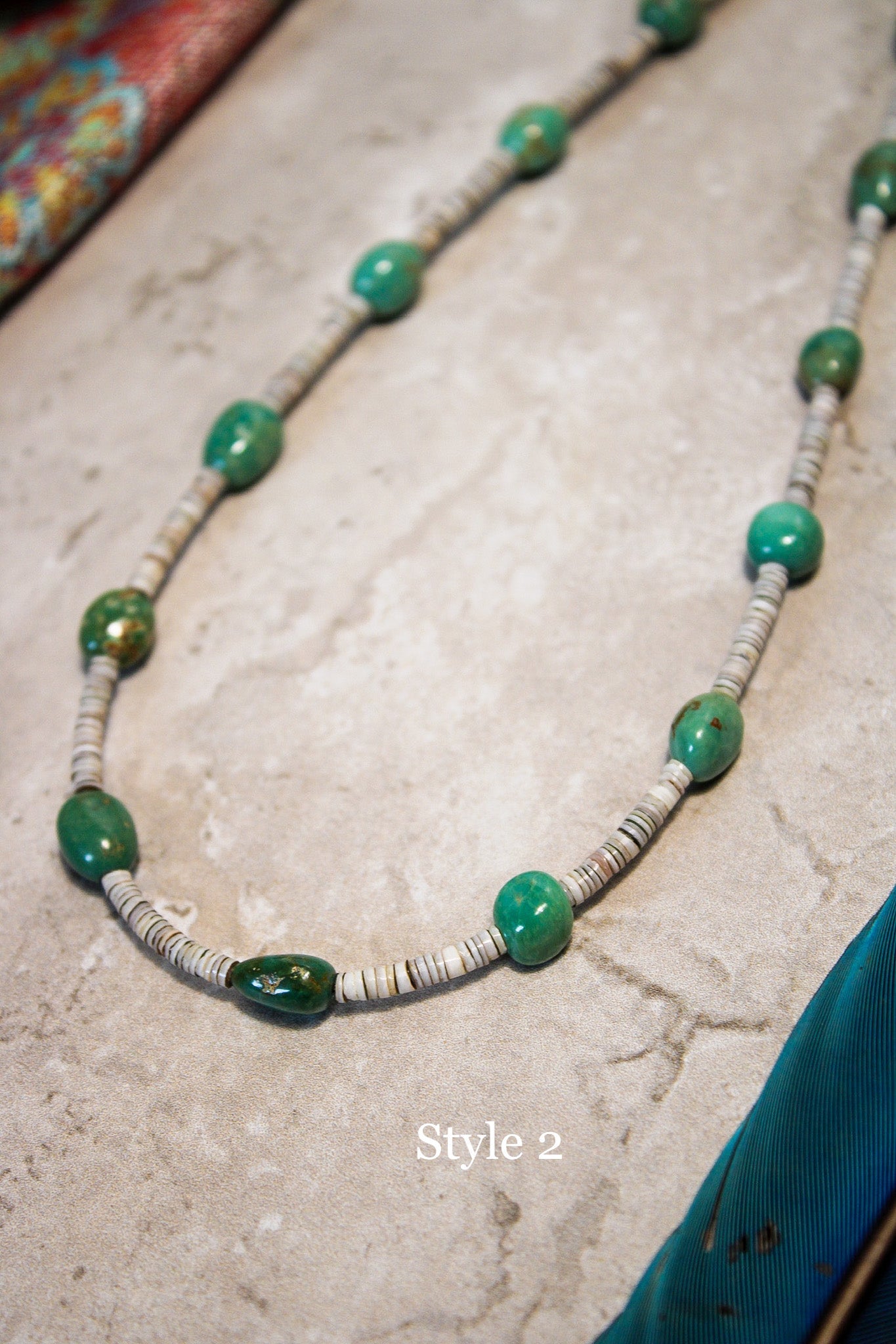 Turquoise & Shell Boho NecklaceRare FindsNecklaces