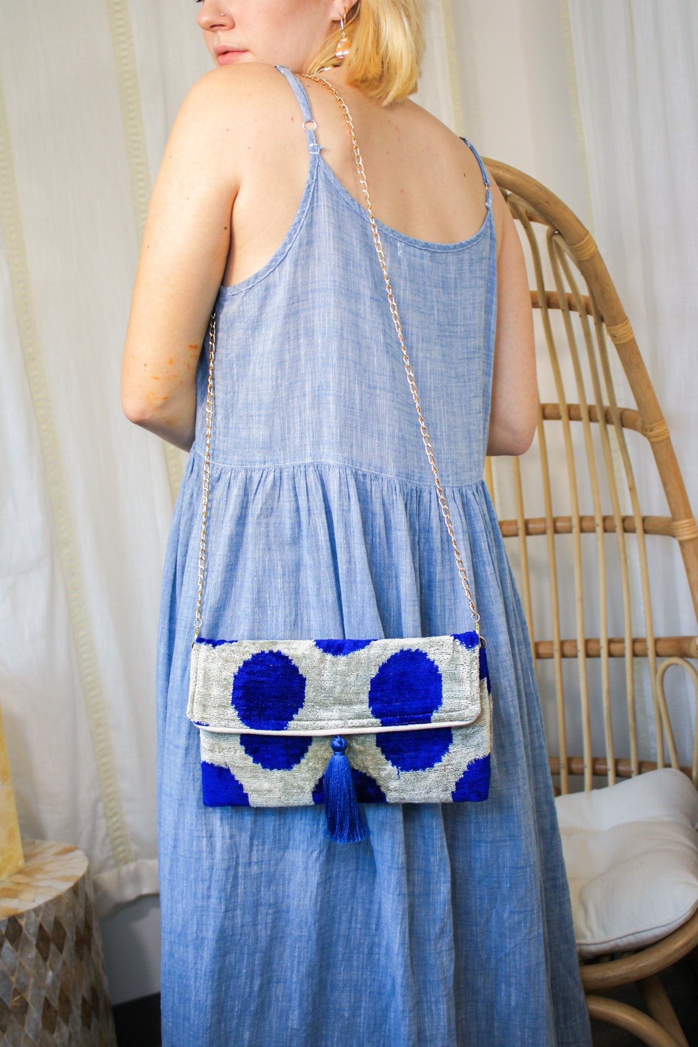 Velvet Clutch - Blue SpotJayshree DalalPurse