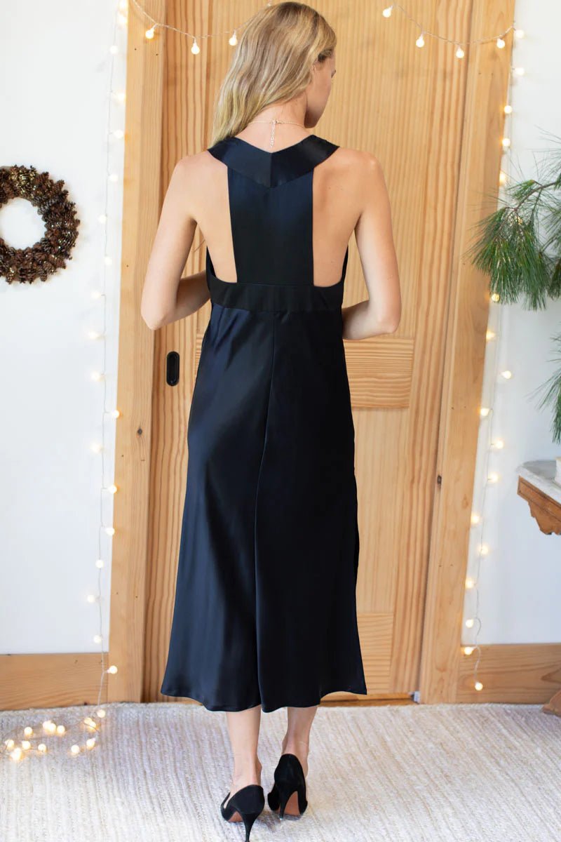 Violetta Sleeveless Midi Dress - Black SilkEmerson Frydress