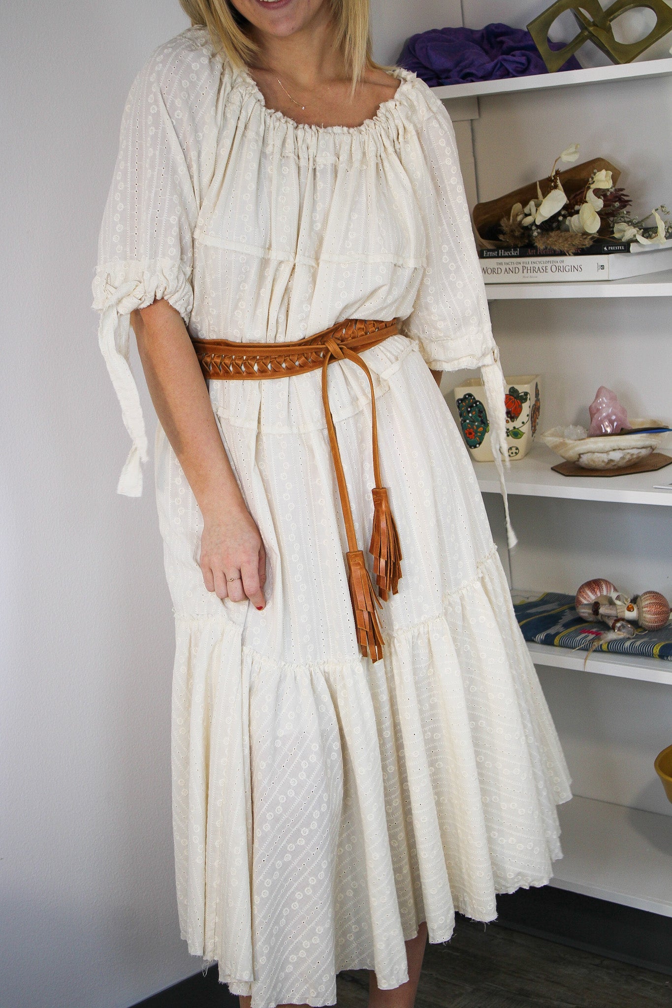 Volant Dress- Broderie Anglais EcruAmano by Lorena Laingdress