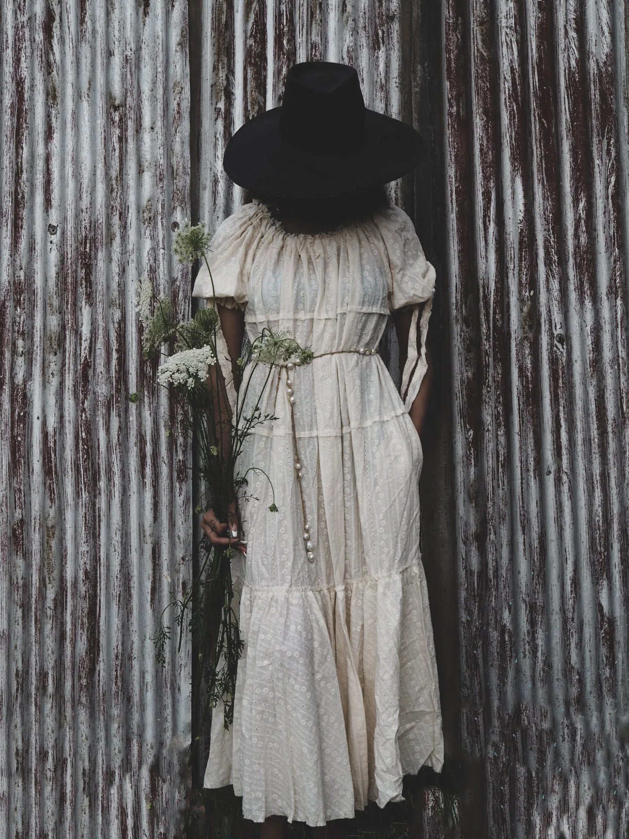 Volant Dress- Broderie Anglais EcruAmano by Lorena Laingdress