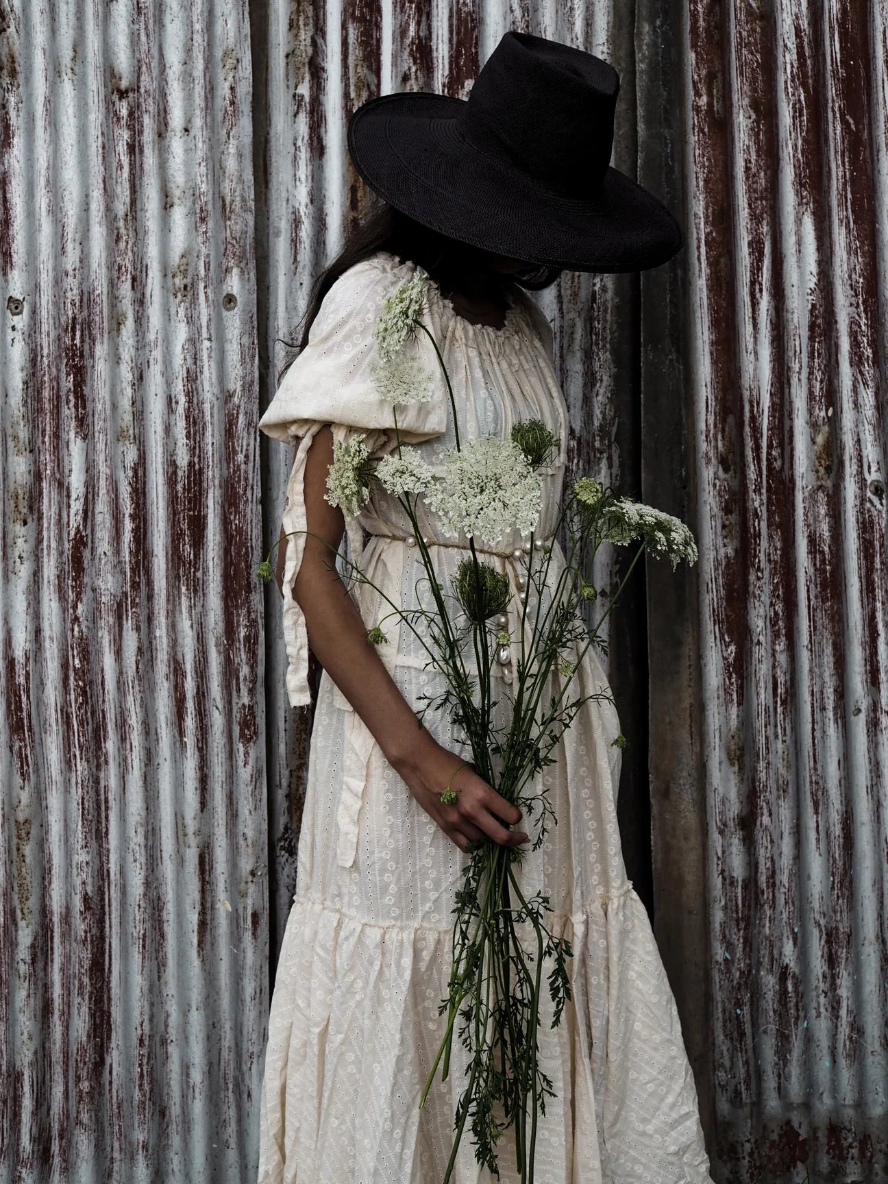 Volant Dress- Broderie Anglais EcruAmano by Lorena Laingdress