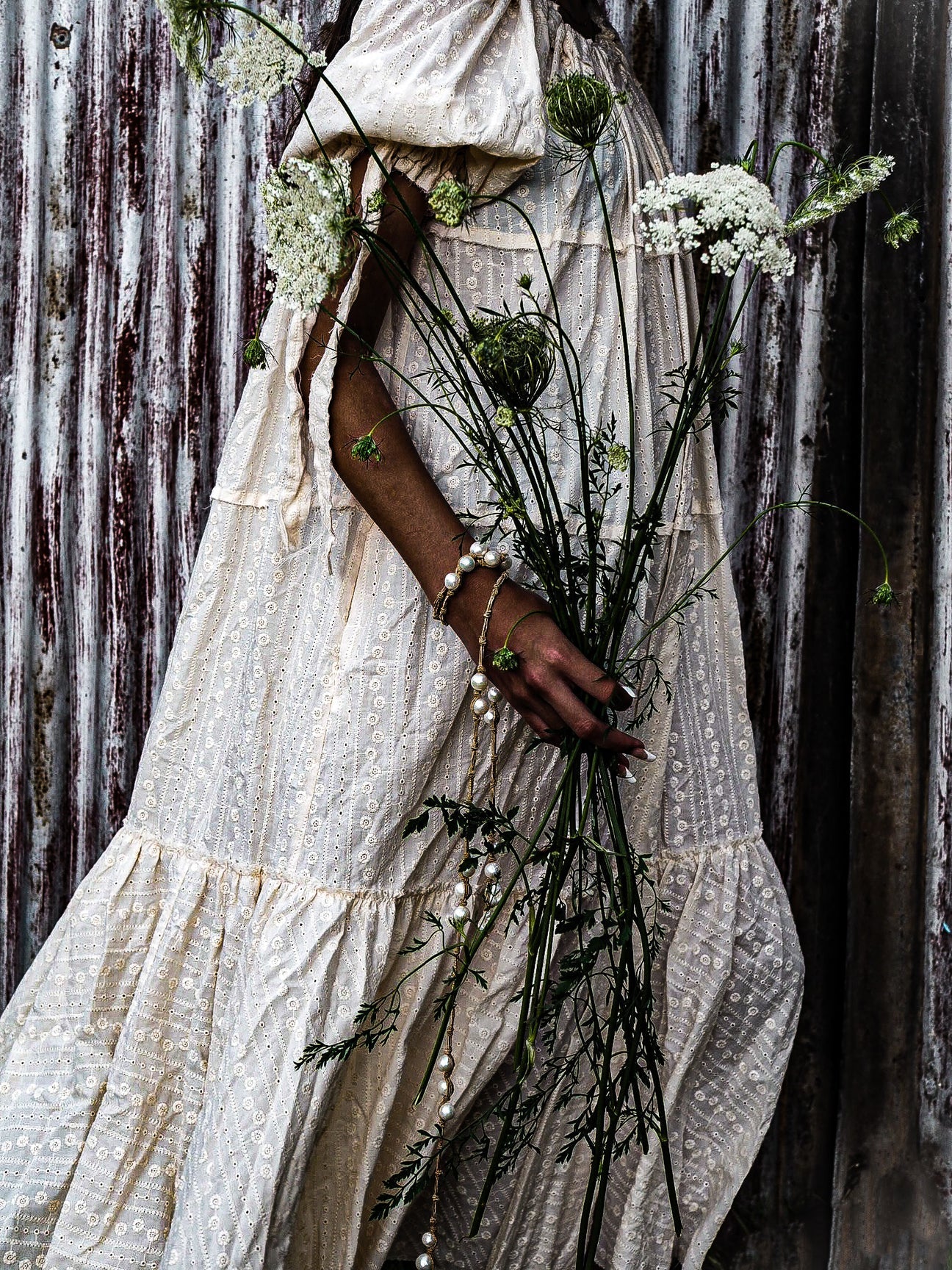 Volant Dress- Broderie Anglais EcruAmano by Lorena Laingdress