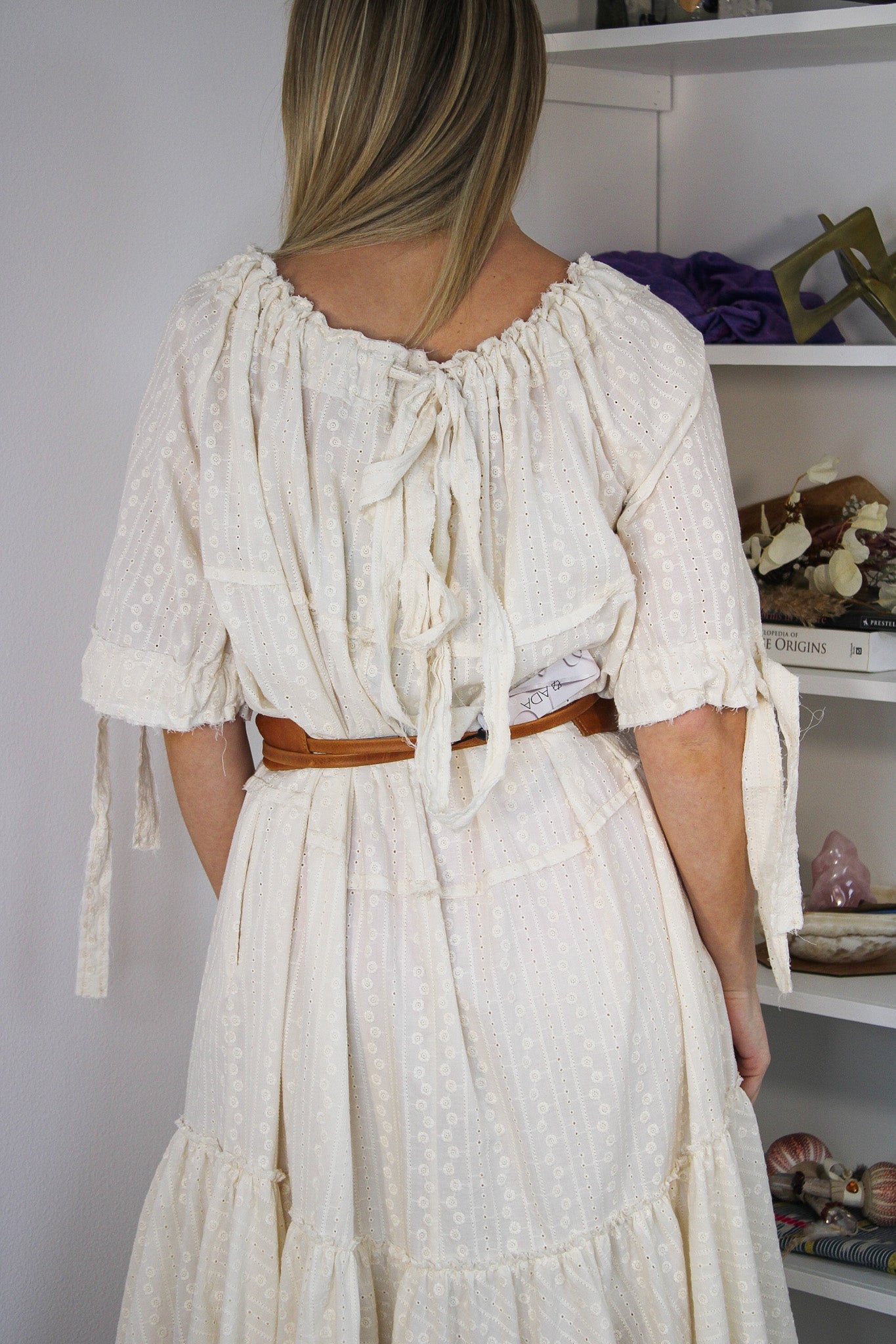 Volant Dress- Broderie Anglais EcruAmano by Lorena Laingdress