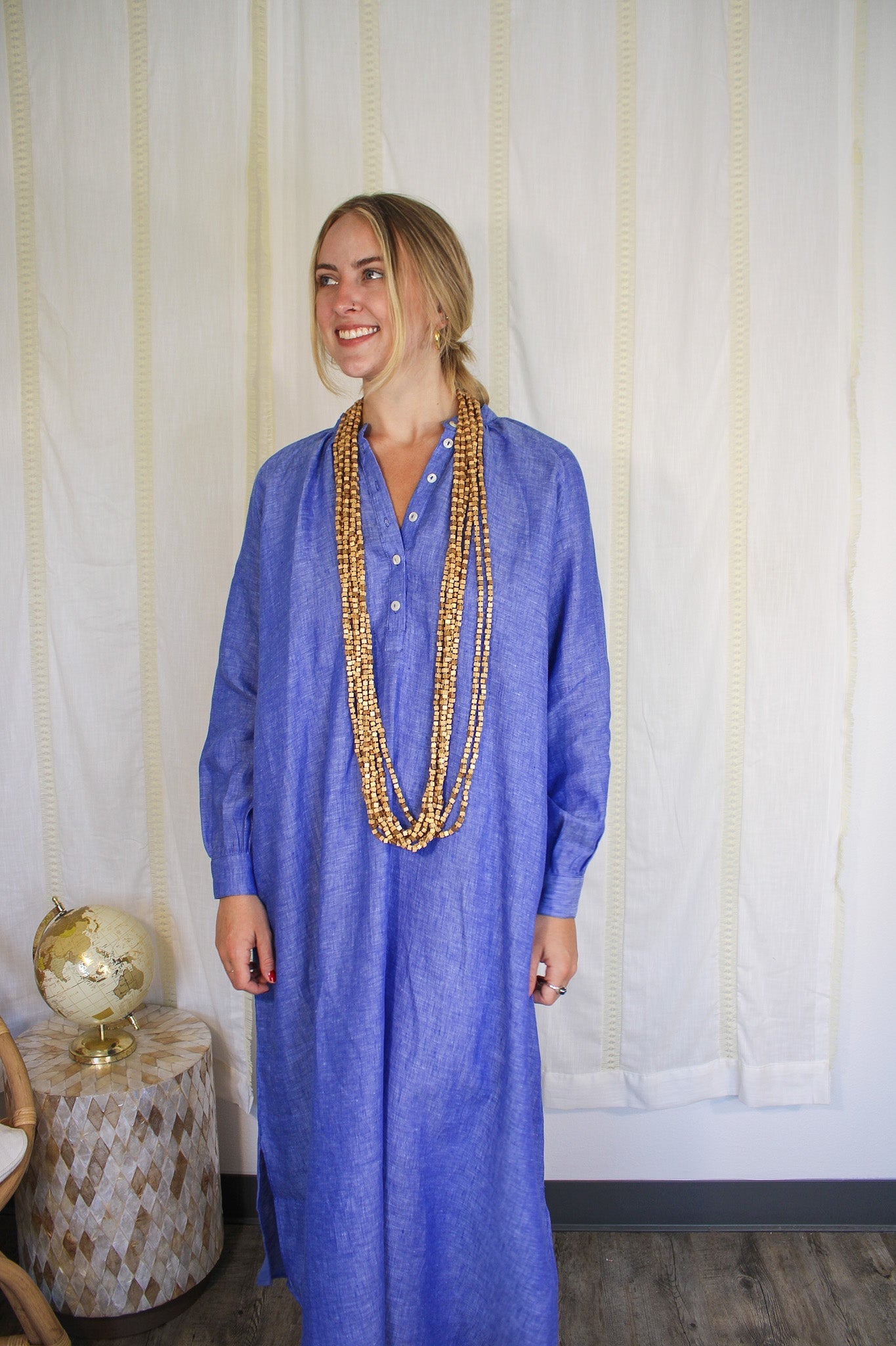 Washed Linen Dress - Blue JeansClaramontéDress