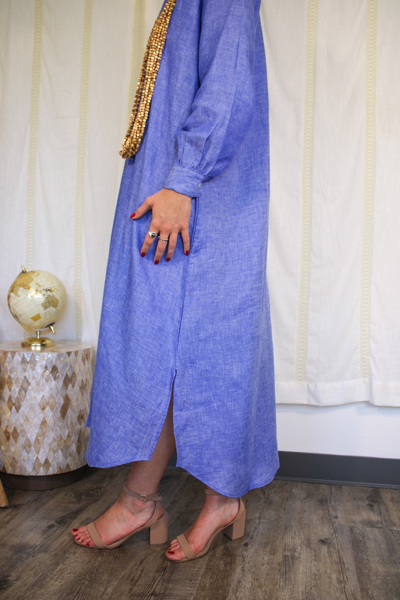 Washed Linen Dress - Blue JeansClaramontéDress