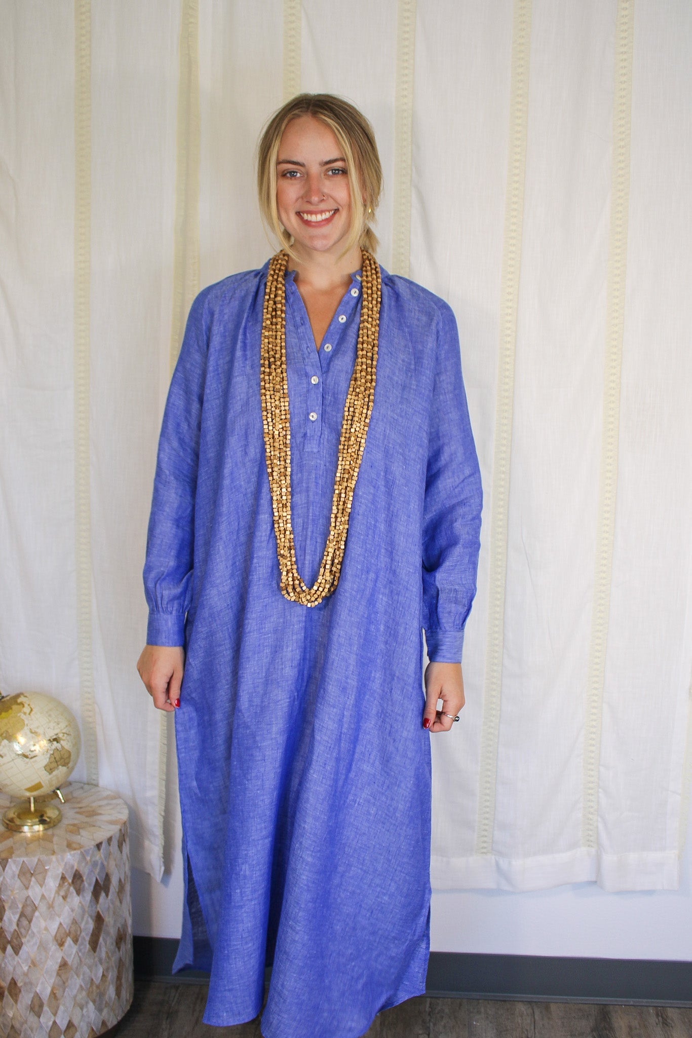 Washed Linen Dress - Blue JeansClaramontéDress