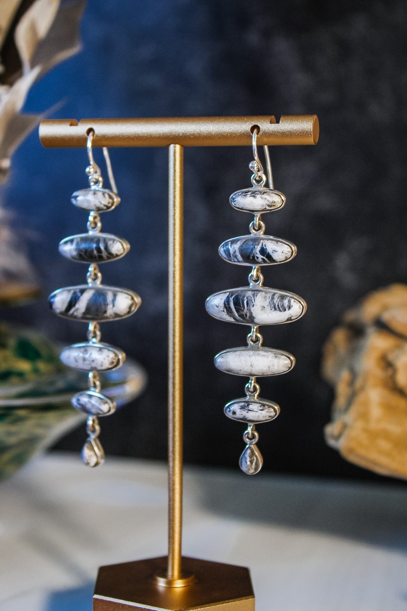 White Buffalo Tiered EarringsEd LohmanEarrings