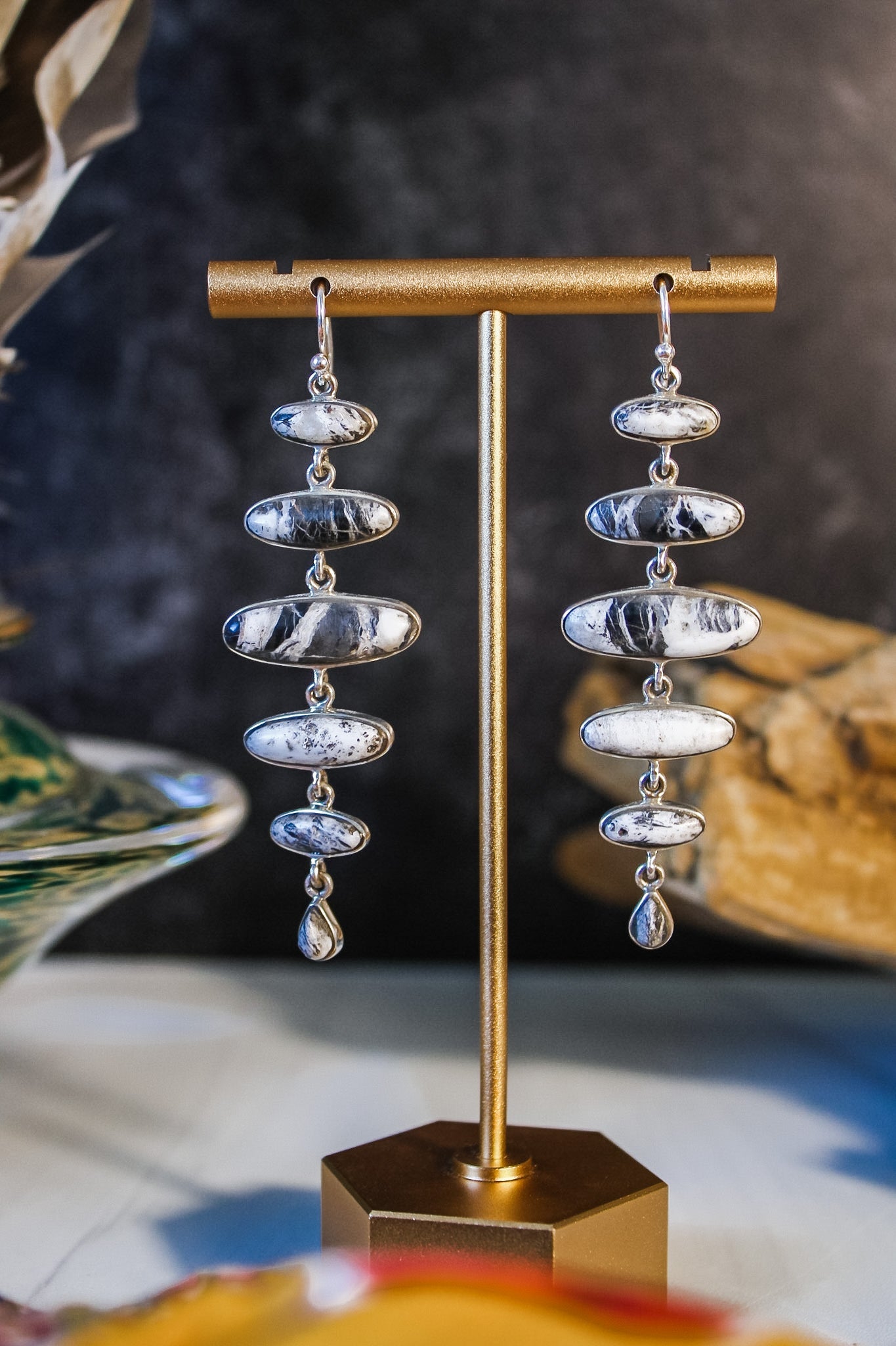 White Buffalo Tiered EarringsEd LohmanEarrings