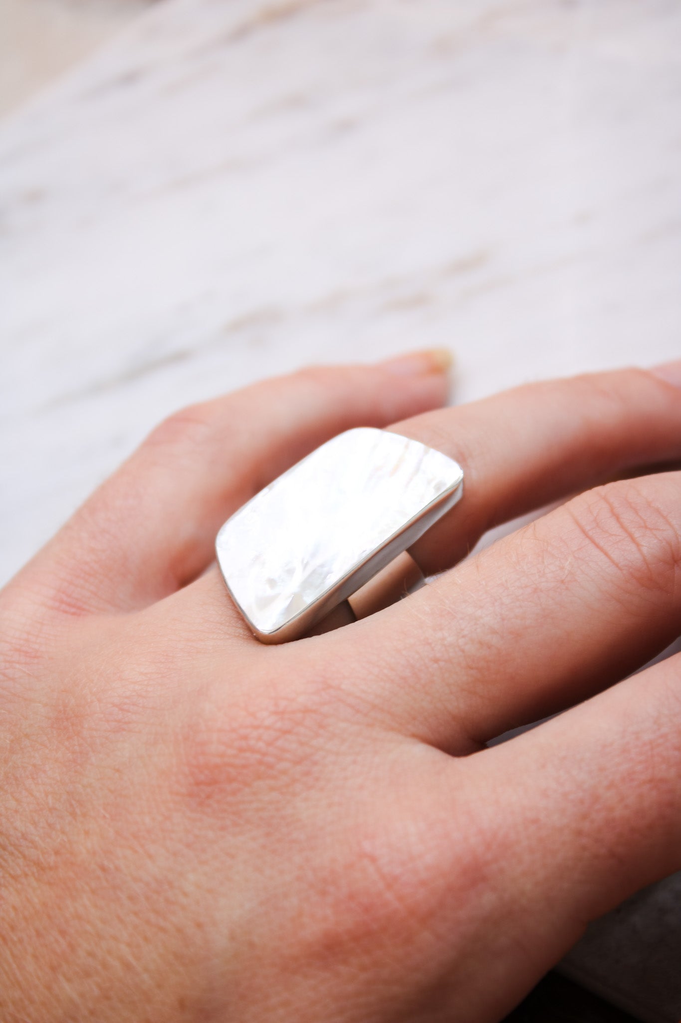 White Mother of Pearl RingJinjaRing