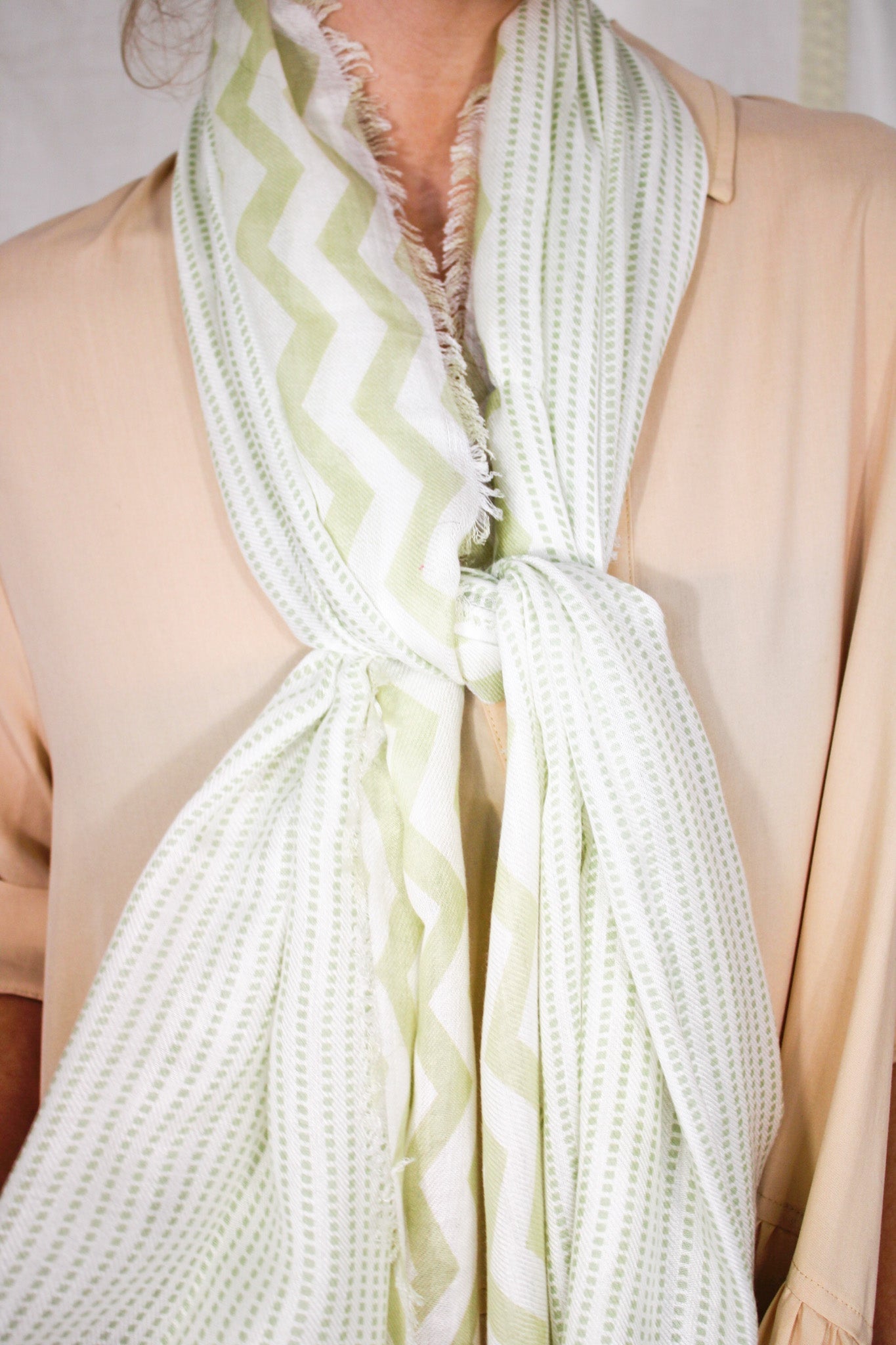 Zig Zag Scarf - Green TeaLuaScarf