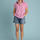 Good Boyfriend Short Sleeve Shirt Gingham Picnic - Dahlia