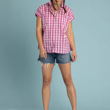 Good Boyfriend Short Sleeve Shirt Gingham Picnic - Dahlia