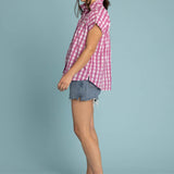Good Boyfriend Short Sleeve Shirt Gingham Picnic - Dahlia
